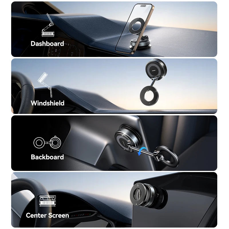 Joyroom Magnetic Car Phone Holder 360° Rotatable Suction Cup Phone Mount For Dashboard/Windshield For iPhone 4.7-7.0'' Phones