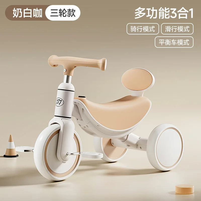 3-in-1 Multifunctional Kids Tricycle Toddler Pedal Balance Bike Infant Baby Gliding Sliding Bike Outdoor Riding Toy for Children