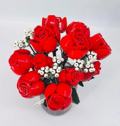 New 822PC Romantic Rose Flower Bouquet Building Blocks Valentine's Day Gift for Women/Men for Home Decor Gifts for Anniversary