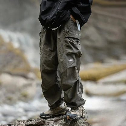 TFETTERS Brand Autumn Winter Cargo Pants Men 2026 New Baggy Watertight Drawstring Men Parachute Pants Techwaer Tourism Man Pants