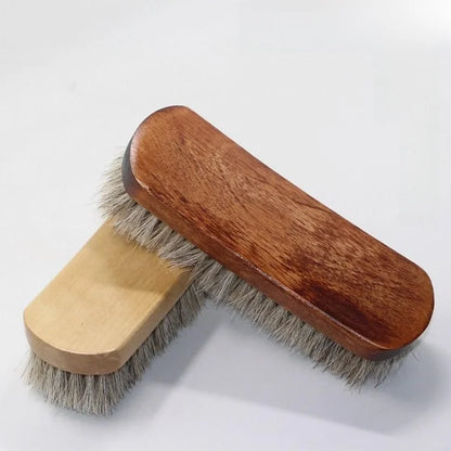 Large Size Soft Bristle  Hair Brush for Polishing And Oil Application on Leather Shoes Wooden Handle Shoe Cleaning Brush