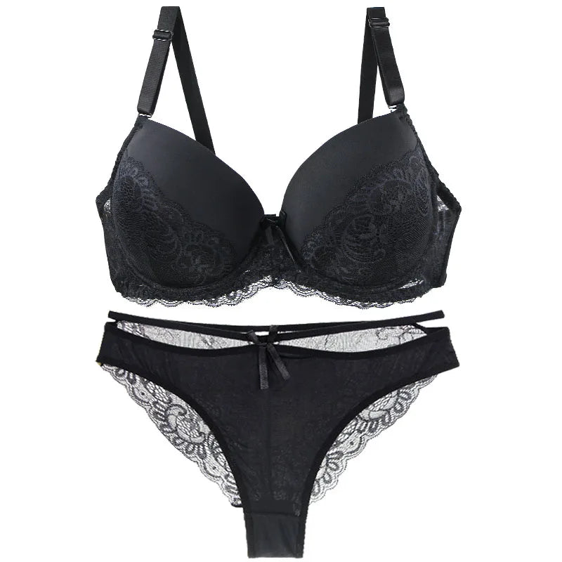 Nouvell Seamless Sexy Lace Bras Set 34/75 36/80 38/85 40/90 42/95 44/100 BCDE Cup Underwear For Women Push Up Lingerie