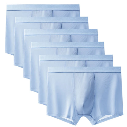 6pcs Men's Summer Ice Silk Boxers Briefs Males Underwears Boys Comfort Underpants Shorts Mans Ultra-thin Breathable Sexy Panties