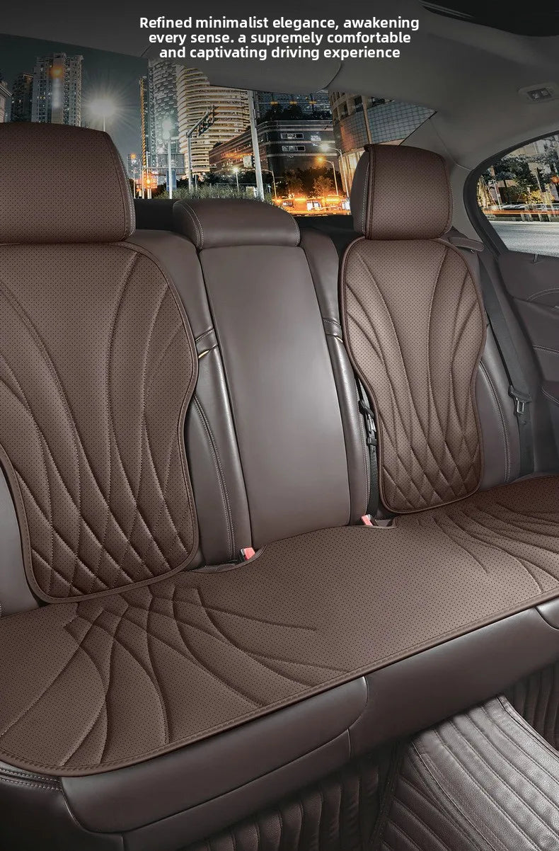 Sporty Universal Car Seat Cover Four Season Auto Perforated Leather Breathable Anti-Slip Covers Cushion SUV Car Seat Protection