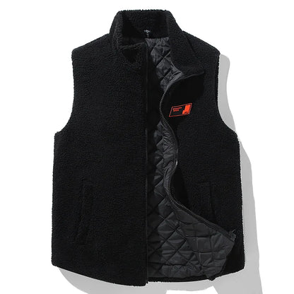Winter Lambwool Vest Men 12XL Plus Size Vests Winter Thick Warm Vests Male Fashion Casual Sleeveless Jacket Big Size 12XL