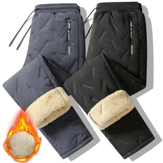 Winter Fleece Pants Men Lambswool Thicken Warm Waterproof Trousers Male Casual Outdoor Thermal Man Joggers Sweatpants Big 6XL7XL