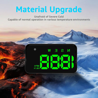 KWHUD Head-up Display Car HUD GPS Speedometer with Time Compass Display, Over-speed Alarm KM/H & MPH Car Electronics Accessories