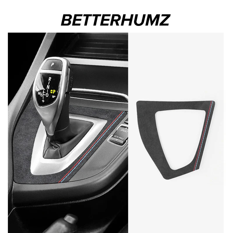 Center Console Gear Shifter Panel Trim Sticker For BMW F20 F21 2012-2019  Made of Alcantara Carbon Fiber Car Interior Accessory