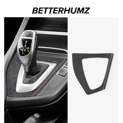 Center Console Gear Shifter Panel Trim Sticker For BMW F20 F21 2012-2019  Made of Alcantara Carbon Fiber Car Interior Accessory