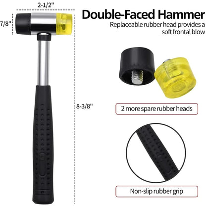 Roll Pin Punch Set With Storage Pouch Smithing Punch Removing Repair Tools With Bench Block Pin Punches And Hammer