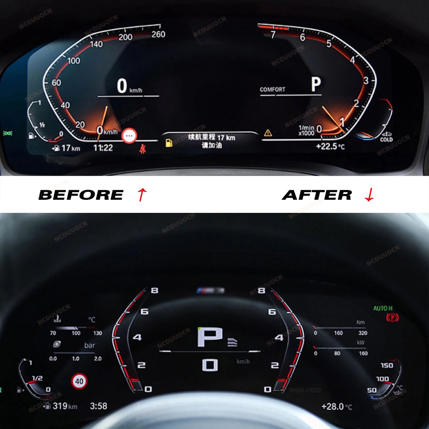 For BMW M Track Emulator BDC3 Code Sports Mode Dashboard Theme ID7 Instrument Universal Module G Series 2 3 4 5 6 7 8 X3 4 5 6 7