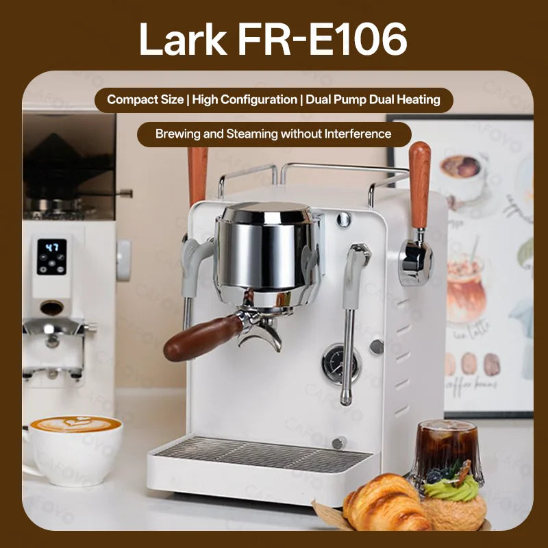 CAFOVO E135 15Bar Semi-Automatic Coffee Maker Dual OLAB Pump Dual Boiler Espresso Machine for Home Barista & Commercial Use