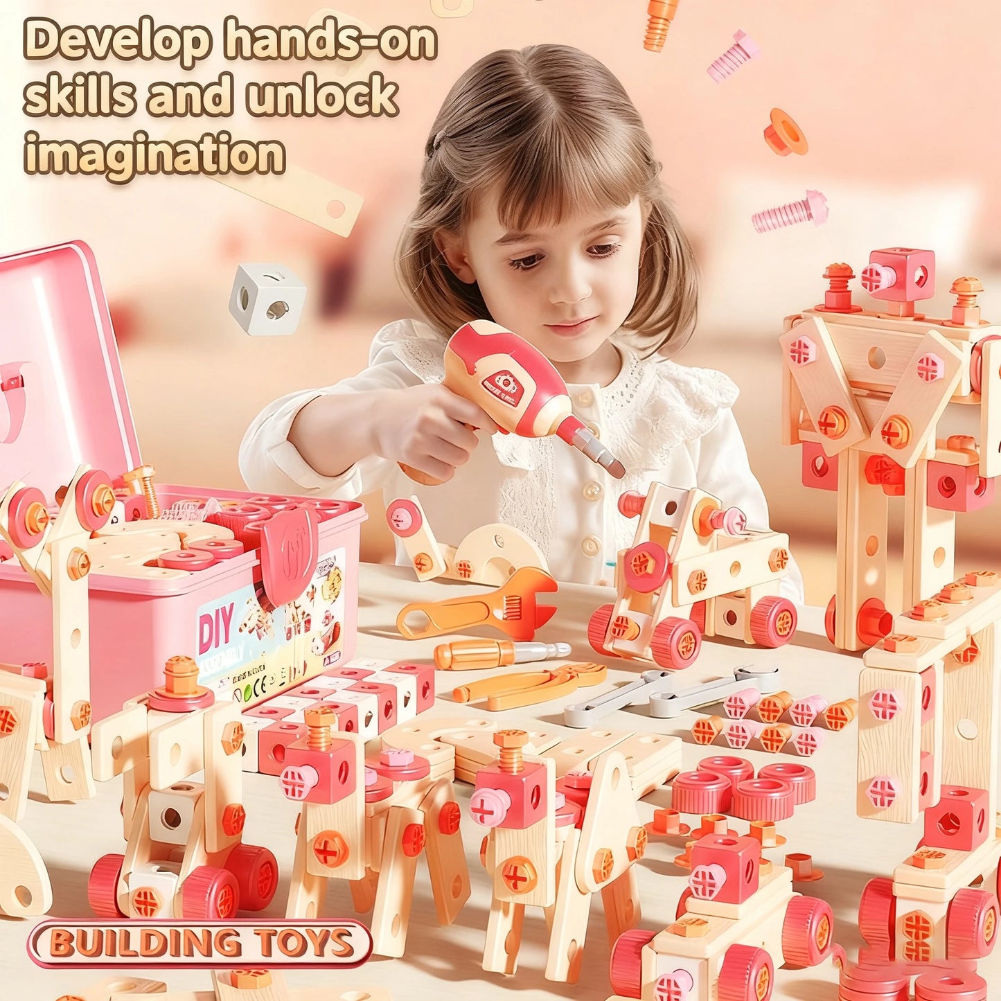 Kids Tool Set DIY Nut Assembly Toy Kit STEM 3D Puzzle Building Tools Repair Tools Montessori Toys Gifts for Boy Girl 2026 New