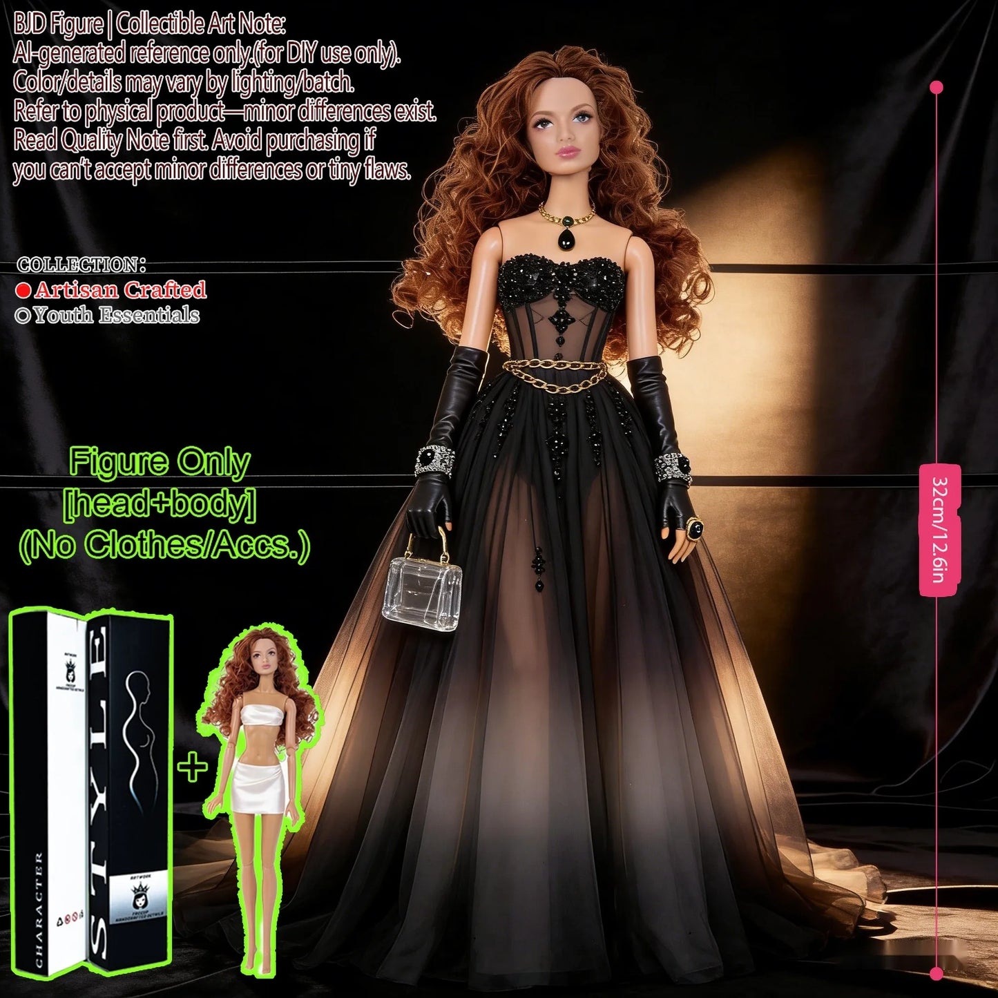 1/6 Scale Fashion BJD Doll 12 Joint Articulated Body Art Collection Doll For Home Decor
