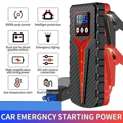 Car Jump Starter Battery 8000A Charger Emergency Power Bank Booster for 12V Gas and Diesel Vehicles