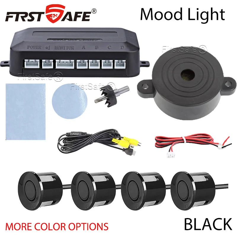 22mm Flat Sensor CVBS Vehicle Mounted Video Visual Parking Backup Radar Distance Alarm Universal Auto Safety Auxiliary Kit