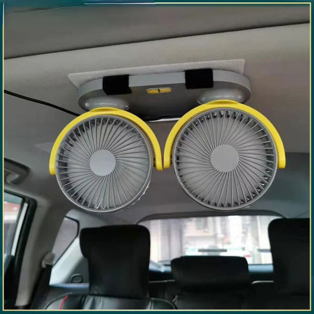 5V / 12v / 24V Car USB Fan Cooling Car Fan Dual Head Car fan 3 Speeds Adjustable For Auto Cooler Air Fan Car Accessories fan