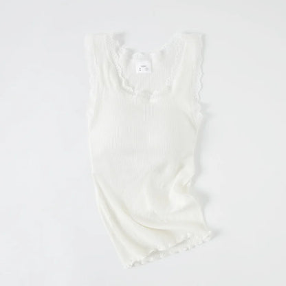 Birdtree, 70% Real Silk 30% Cotton Tank Top, with Bra Padding Knitted Vest, Woman Sleeveless Basics Slim Casual Tops T62221JF