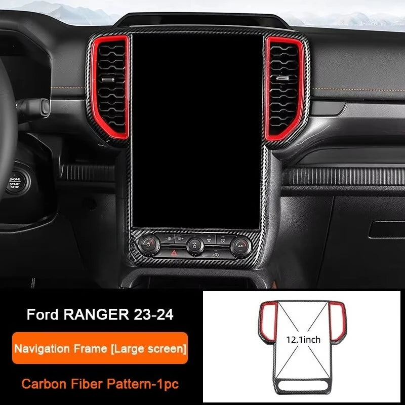 Fit for Ford Ranger 2024 2025 Interior Protection Sticker Carbon Fiber Grain Gear Shift Panel Cover Trim