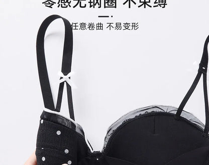 YUQI Elegant Lace Bra Set 2026 - Push Up Half Cup for Small Chest, Support & Anti Sagging, Sexy Back Design | Lingerie S-XL Suit