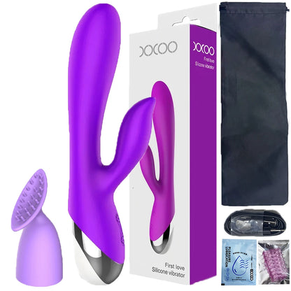 Rabbit Vibrator for Women USB Rechargeable G Spot Dildo Vibrator Clitoris Stimulator Dual Stimulation Female Masturbator SexToy