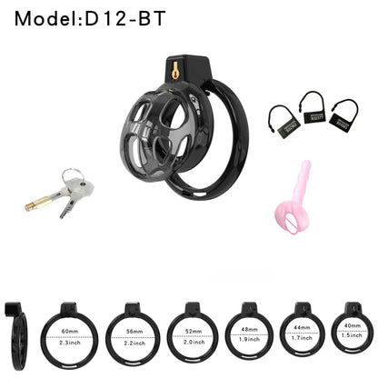 New Super Soft Cobra Chastity Cage Penis Abstinence Bondage Cock Cage with 6 Size Rings Catheter Sissy Gay Male Sex Toys 18
