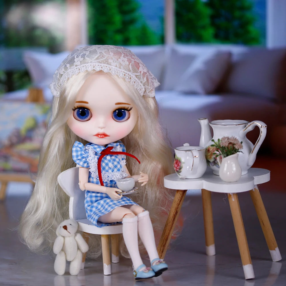 ICY DBS Blyth Doll BJD Jointed Body White Skin Matte Face Cute Set 1/6 30cm Girl Gift Anime SD