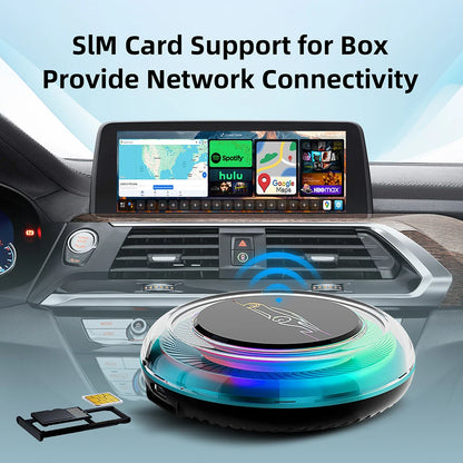 Wireless AI Box For BMW Or Other Car With Wireless CarPlay System Android 13 8GB RAM 128GB ROM Dual WiFi Support 4G Sim LEXXSON