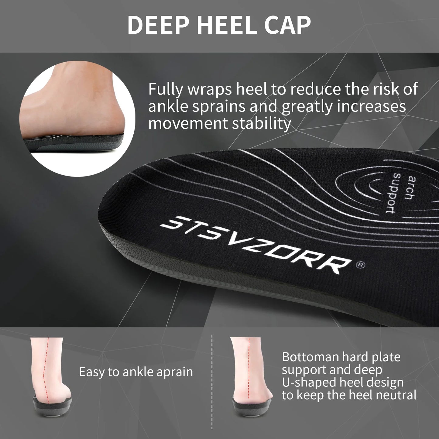 iFitna PU Plantar Fasciitis Pain Relief Orthopedic Insole Men Women Sneaker Flat Feet High Arch Support Orthotic Insert Sole