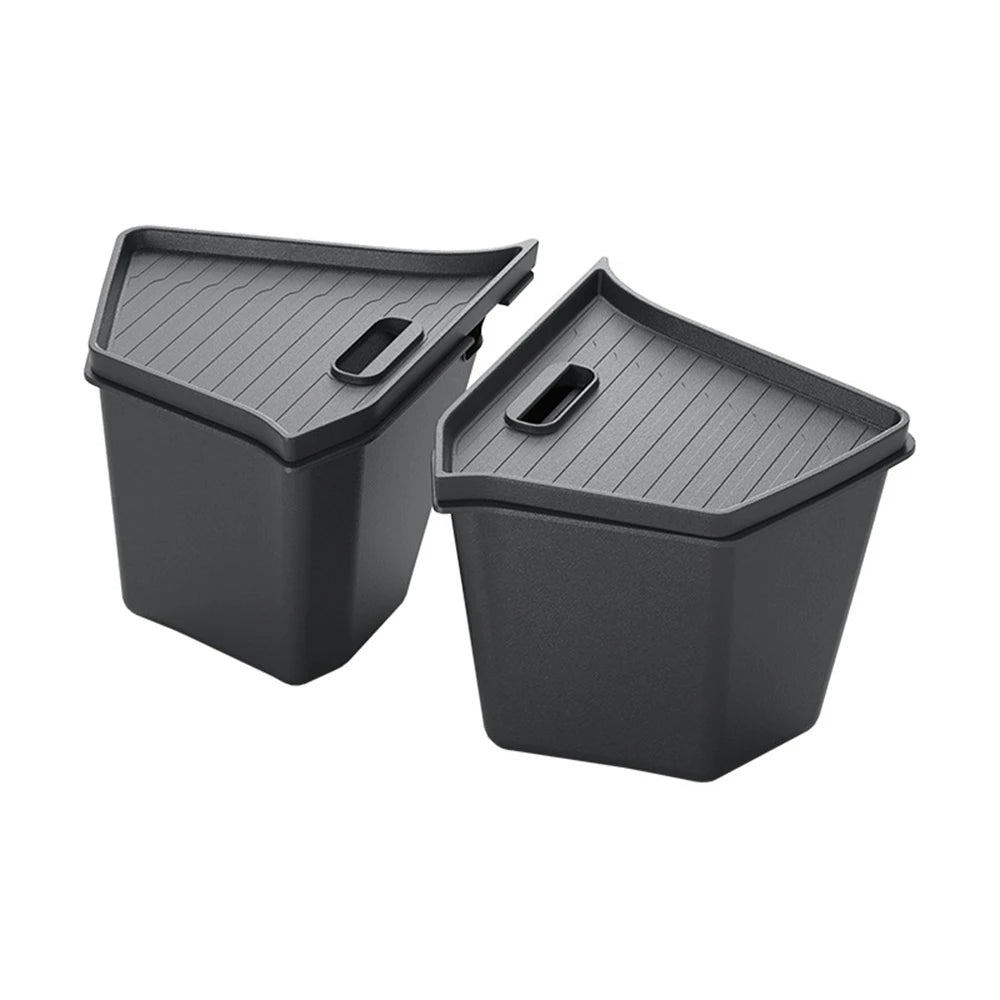 Trunk Side Storage Box Space Optimization Corrosion Resistant TPE Organizer Bins with Lids 1 Pair 2026 Tesla Model Y L LWB Trunk