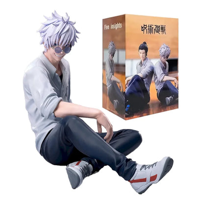Hot 10CM Jujutsu Kaisen Anime Satoru Gojo & Geto Suguru Yumemirize Sitting Posture Action Figure Genuine Model Figurine Toy