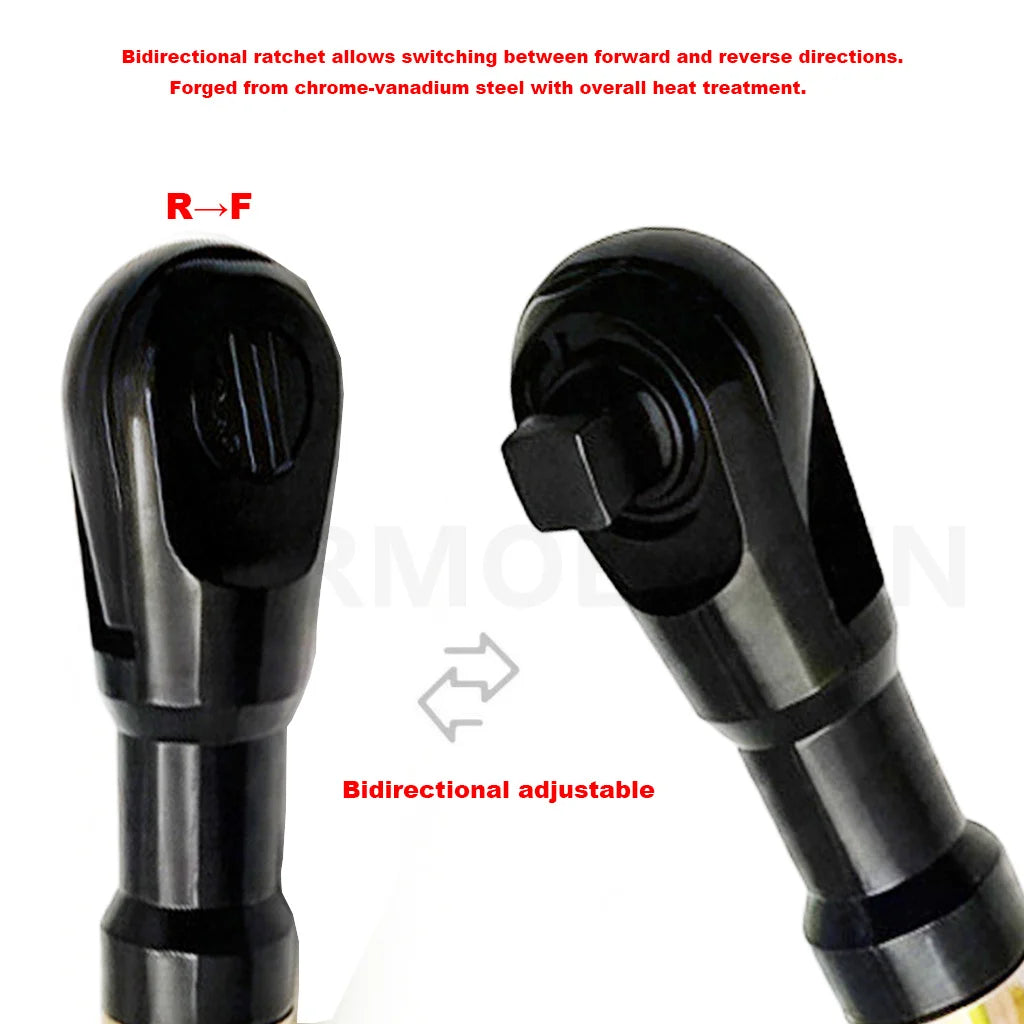 Universal 1/2 Inch Long Ratchet Wrench, Manual & Automatic High Torque Offset Impact Extension Wrench for Auto Repair