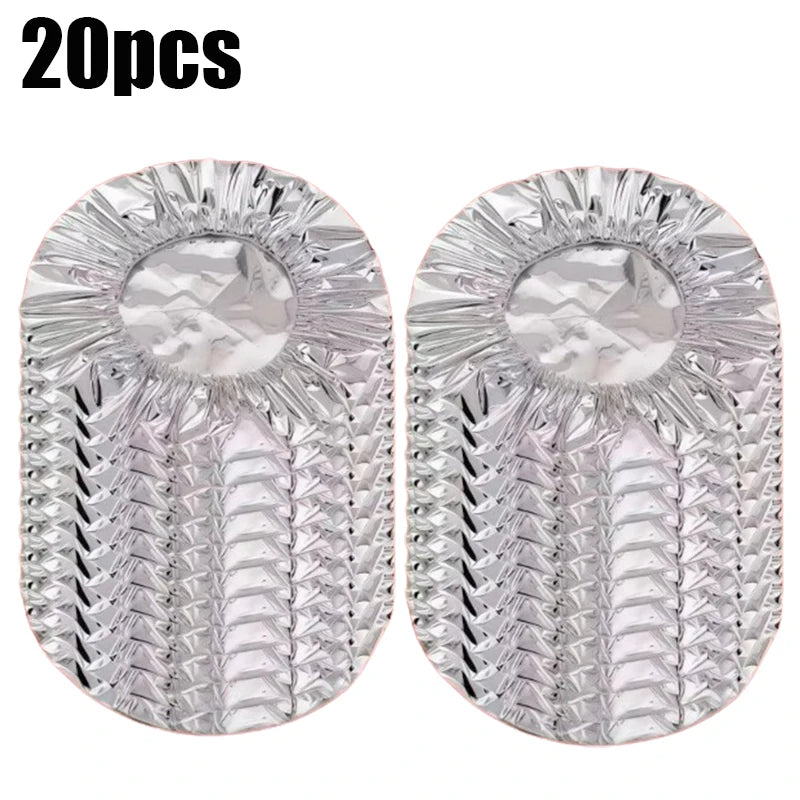 10/20pcs Aluminum Foil Insulation Covers Keep Food Warm Fresh Repeatable Kitchen Food Covers Bowls Plates Adjustable Cling Wrap