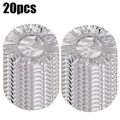 10/20pcs Aluminum Foil Insulation Covers Keep Food Warm Fresh Repeatable Kitchen Food Covers Bowls Plates Adjustable Cling Wrap