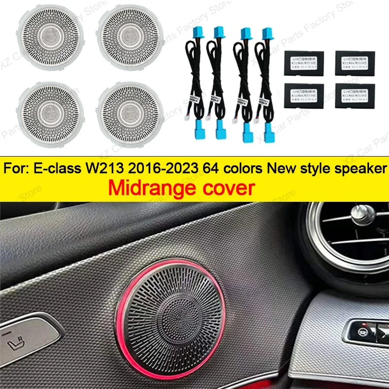 For Mercedes Benz E-Class W213 2016-2021 Led 64 Colors Air Vents AMG E43 E53 3D Rotating Tweeter Speaker Interior Ambient Light