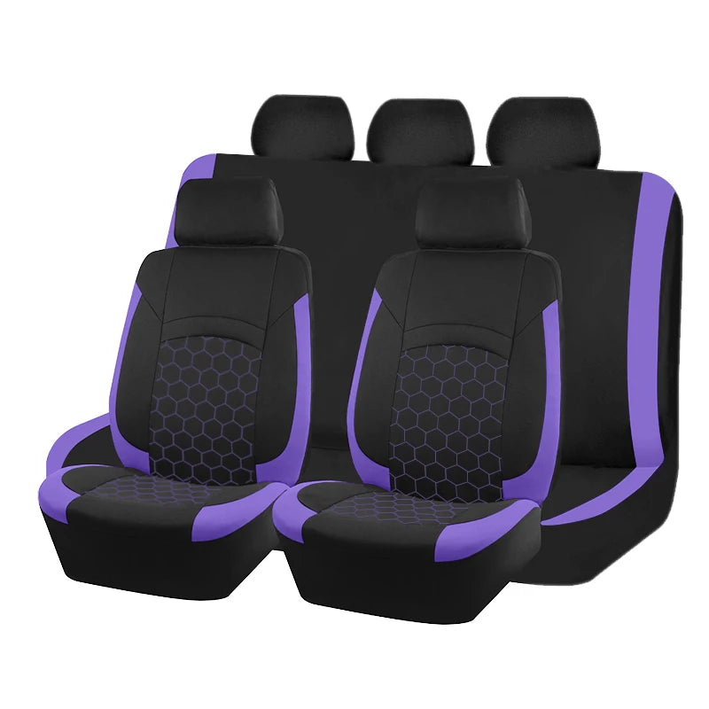AUTOKING Football Embroidery Car Seat Covers Polyester Fabric Honeycomb Seat Covers Universal Fit Most Car Suv Truck