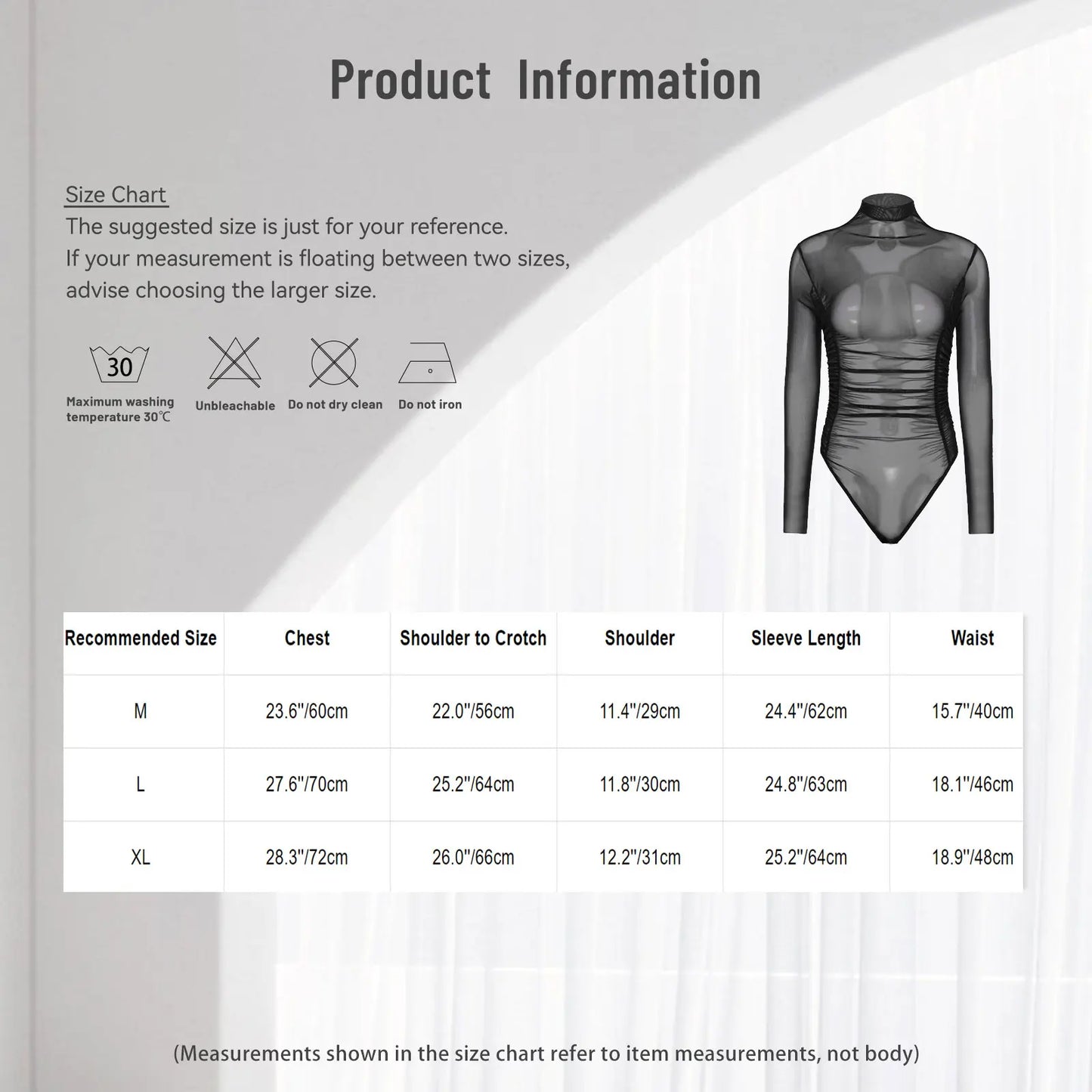 Womens Nightclub Beach Bodysuit Sheer Mesh Side Ruched High Collar Long Sleeve Button Crotch Leotard See Through Cover Up Outfit