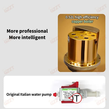 GZZT KFJ52QC 9Bar Coffee Machine Professional Espresso Coffee Makers with OPV Valve Magic Hand System Portable Coffee Maker 220V