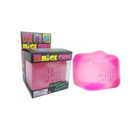 Schylling Nee Doh Jellyfish & Cube Squish Toy, Soft Jelly Squeeze Stress Relief Fidget Toy, Sensory NeeDoh for Kids & Adults