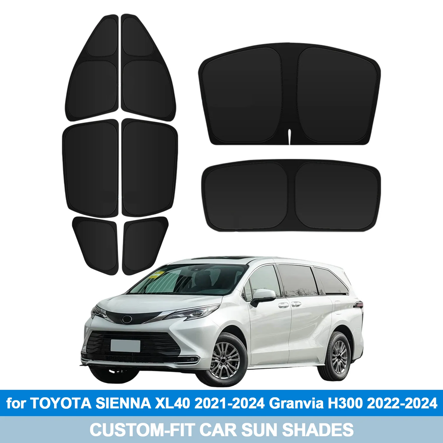 For TOYOTA SIENNA XL40 2021-2024 Granvia H300 2022-2024 Windshield Sun Shade Side Window Shades Cover Sun Visor Shield Privacy