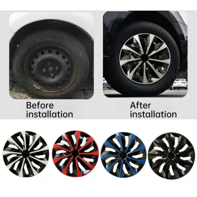4PCS/set Universal Car Iron Steel Wheel  Hubcap R14 R15 R16 Inch Replacement Hub Caps Wheel Rim Cover PP Tire Accessories