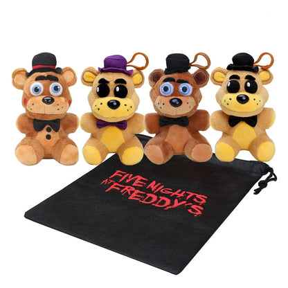 5Pcs Freddy Foxy Bonnie Chica Plush toys keychain Anime Plush pendant Stuffed Plushie Dolls Toys