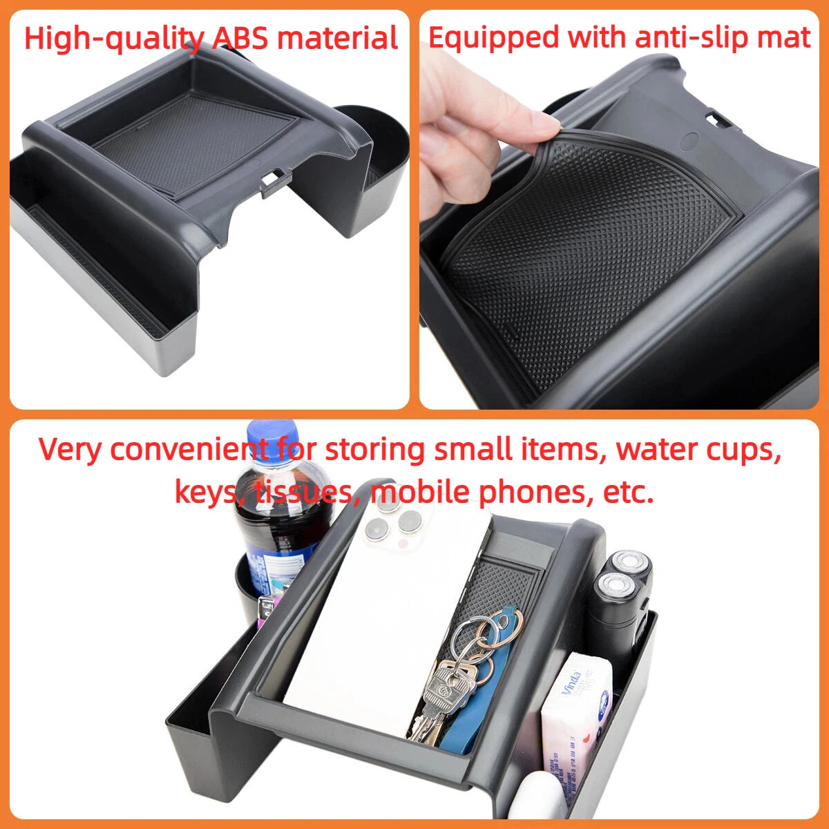 Car Gear Shift Storage Box Center Console Organizer Tray Phone Cup Holder for Suzuki Jimny 2024 2025 AT Model Interior Accessory