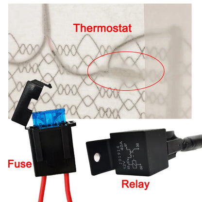 Built-in Car Seat Heater Fit 2 Seats 12V Carbon Fiber Seat Heating Pad High/low Temperature Adjustable Round Switch Controller