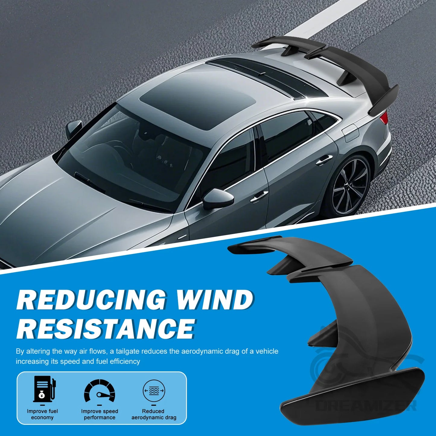 Universal Rear Spoiler MG6 PRO Style ABS Racing Spoiler Wing Rear Trunk Spoiler Wing Lid Tail Hatchback Sedan Coupe Convertible