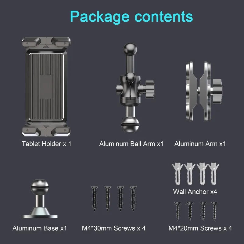 Heavy Duty Tablet Holder Wear Resist 2-Stage Phone Stand 360 Degree Rotable Car Dashboard Phone Mount for Car Bike Boats Trucks