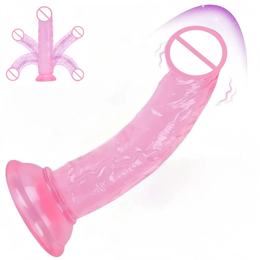 Soft Jelly Dildos Strong Suction Cup Waterproof Realistic Dildo Pink Penis Adult Sex Toys for Women Dick Vagina Anal Masturbator