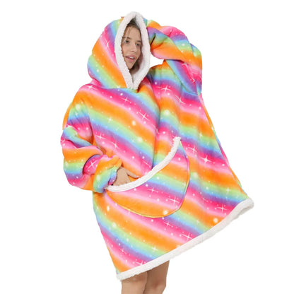 Oversized Blanket Hoodie Men Women Gray Big Warm Blanket Hoodie Sweatshirt with Hood Giant Pocket and Sleeves Cozy Plush Blanket