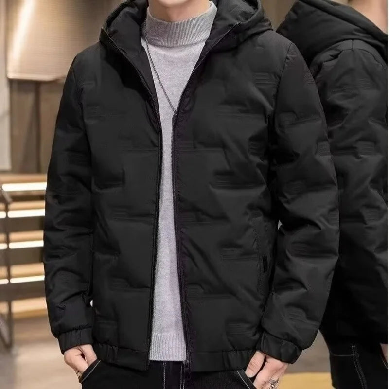 Hooded down jacket men's short winter 2025 new winter trendy brand trendy cool thick winter coat