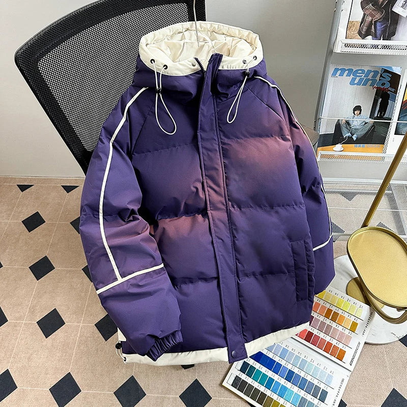 2025 Winter new style Men's Thicken Warm fashion Parka Jackets  Men's Casual Coats Hooded Windbreak Cotton Padded Down Jacket